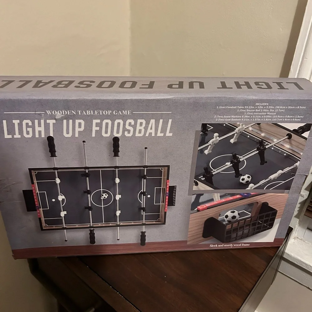 Light Up Tabletop Foosball  Game/NIB